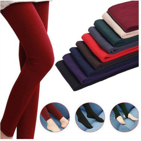 2022 Women Autumn Winter Thick Warm Legging Brushed Lining Stretch Fleece Pants Trample Feet Leggings High Elasticity Leggings ► Photo 1/6