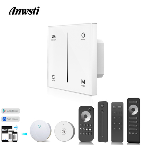 Wall Mounted Triac Dimmer 220V Wireless RF 2.4G Remote Control AC 110V 230V 220V Touch Panel Glass Smart Wifi LED Dimmer Switch ► Photo 1/6