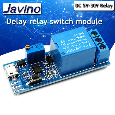 Wide voltage DC 5V-30V Micro USB Power Adjustable Delay Relay Timer Control Trigger Delay Conduction Relay Switch Module 12V 24V ► Photo 1/3