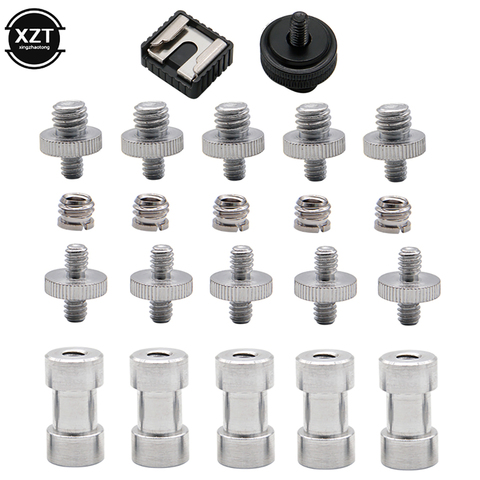 22 Pcs Camera Screw 1/4 Inch and 3/8 Inch Converter Threaded Screws Adapter Mount Hot Shoe Mount to 1/4 Set for Camera ► Photo 1/6