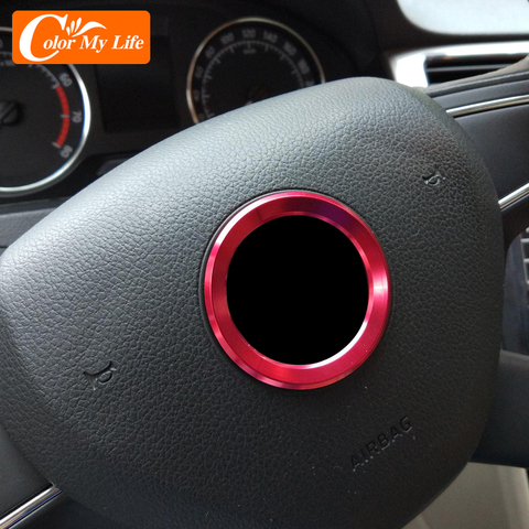 Color My Life Car Accessories for Skoda Kodiaq Octavia Yeti Rapid Superb Fabia Karoq 2012-2022 Steering Wheel Circle Trim ► Photo 1/6