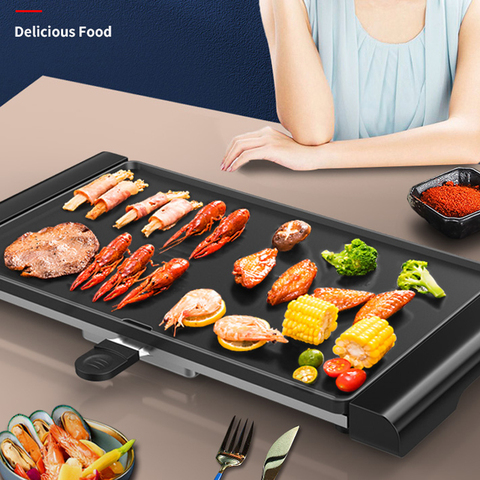 Electric Grill Household Electric Bakeware Barbecue Plate Korean Non-stick Barbecue Pot Grill Iron Plate BBQ Meat Machine ► Photo 1/3