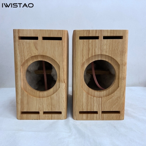 IWISTAO Empty Cabinet Solid Wood  1 Pair for 4  PAPER FULL RANGE Tang Band W4-1320SJ Customized Hole Tube Amplifier ► Photo 1/6