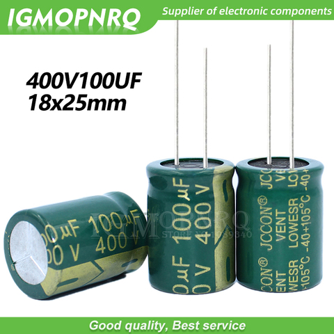 5PCS 400V100UF 18*25mm igmopnrq Aluminum electrolytic capacitor high frequent low impedance 18x25mm ► Photo 1/4