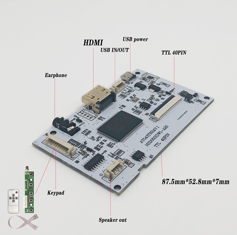 HDMI LVDS Control Board Speaker Earphone for 40pins LCD screen AT043TN24 V.1 480(RGB)×272  HSD050IDW1-A20 800(RGB)×480 ► Photo 1/3