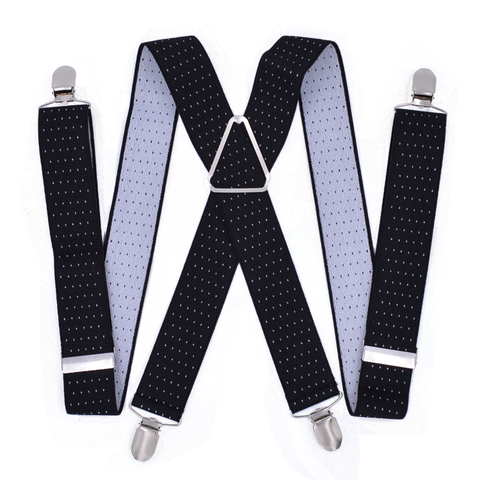 Large Size Suspenders big Men Adjustable Elastic X Back Pants Women Suspender for Trousers 55 Inch Clips  dot on black ► Photo 1/6