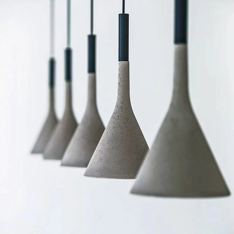 Cement Concrete Pendant Lights Nordic Modern Led E27 Restaurant Bar Living Room Bedroom Island Kitchen Industrial Lamp Design ► Photo 1/6