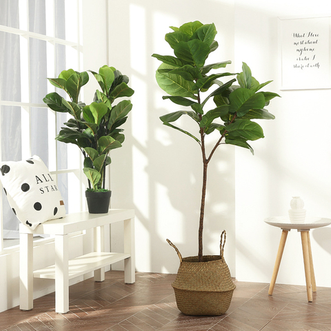 122cm Tropical Tree Large Artificial Ficus Plants Branches Plastic Fake Leafs Green Banyan Tree For Home Garden Room Shop Decor ► Photo 1/6