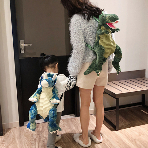 New Fashion parent-child Creative 3D Dinosaur Backpack Cute Animal Cartoon Plush Backpack Dinosaurs Bag for Children Kids Gifts ► Photo 1/6