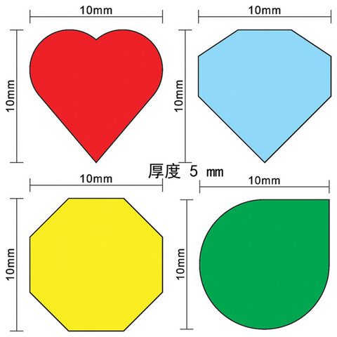 40Pcs 10mm Red Heart Shape Blue Diamond Shape Green Drop Pawn Wood Chessman Game Pieces For Token Board Game Injury Mark ► Photo 1/4