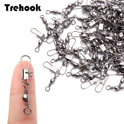 30pcs/lot 8#6# Swivels Fishing Connector Stainless Snap Pin Rolling Lure Swivel Hook Carabiner Fishing Tackle Accessories ► Photo 1/6