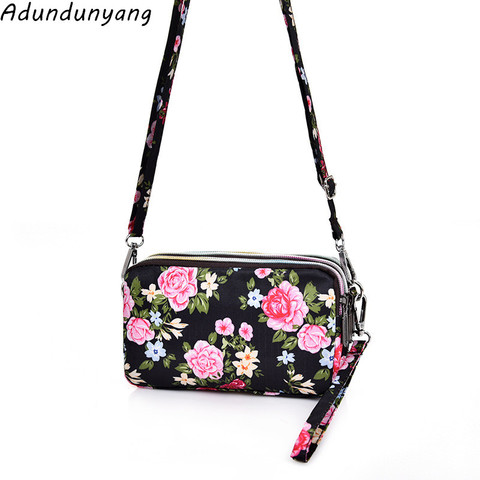 Wholesale women mobile phone bag coin purse ladies long wallet fabric shoulder bag clutch bag ► Photo 1/6