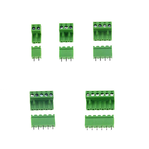 10sets/lot HT5.08 Straight 2 3 4 5 6 pins Terminal plug type 300V 10A 5.08mm pitch PCB connector screw terminal block ► Photo 1/6