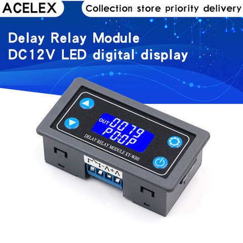 DC12V 12V LED Digital Time Delay Relay Module Programmable Timer Relay Control Switch Timing Trigger Cycle with Case for Indoor ► Photo 1/6