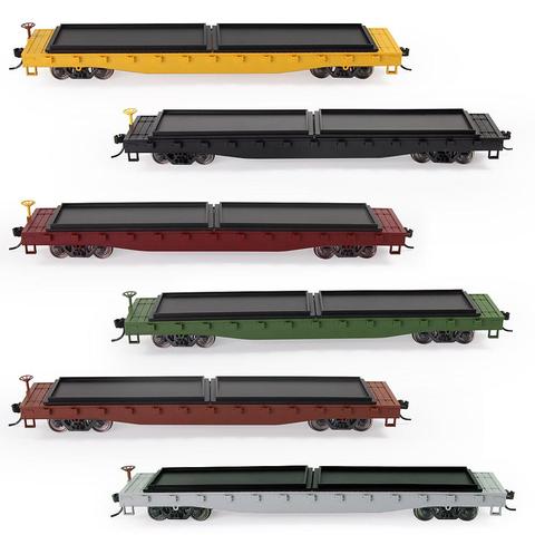 1pc HO Scale 52' Flat Car Flatbed Transporter 1:87 52ft Model Train Container Carriage Freight Car C8741DS ► Photo 1/6