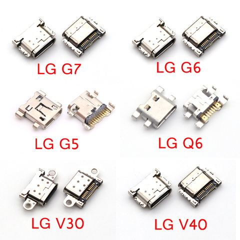 2pcs For LG G7 G6 G5 Q6 V30 V40 Micro Mini USB Charger Charging Dock Port Connector Type C Jack ► Photo 1/5