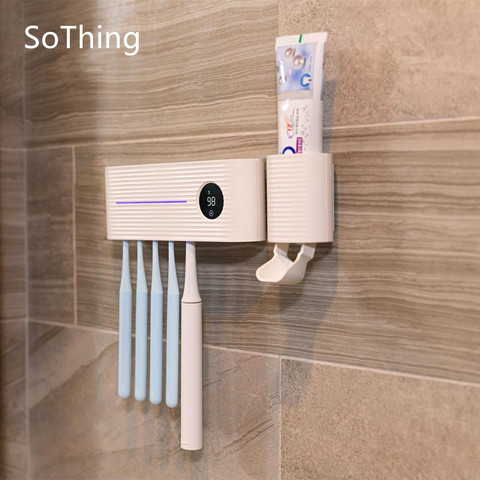 Youpin sothing UV Light Toothbrush Sterilizer Holder Inhibit bacterial Tooth Brush Antibacteria Automatic Toothpaste Dispenser ► Photo 1/6