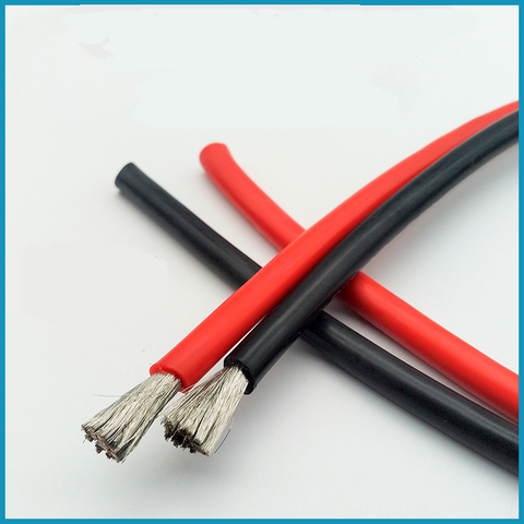 1 Meter Black and 1Meter Red Silicone Wire 6AWG 10AWG 12AWG 14AWG 16AWG 18AWG  Heatproof Soft Silicone Silica Gel Wire Cable ► Photo 1/6