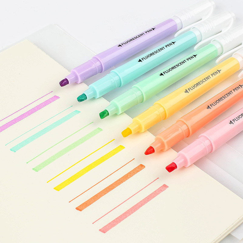 Kawaii 6Pcs Rabbit Highlighter Colored Pen Mini Writing Stationery Marker Pens ! 