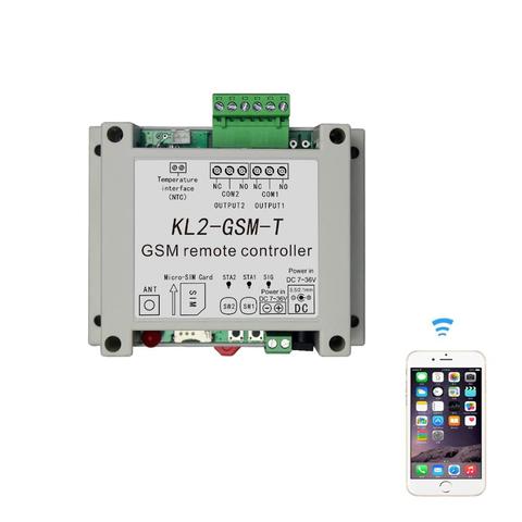 DC12V 2Channel relay output GSM Remote control Switch KL2-GSM-T With 1meter temperature sensor ► Photo 1/4