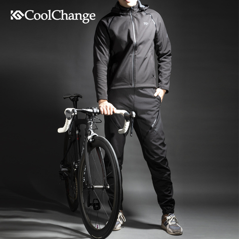 CoolChange Bicycle Jersey Winter Warm Reflective Breathable Cycling Jersey Clothing Polar Fleece Bike Clothing Set Equipments ► Photo 1/6