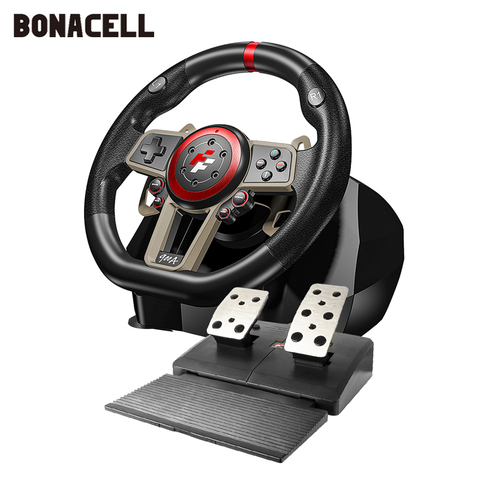 900° Gaming Steering Wheel Pedal Vibration Racing Steering Wheel Game Controller for Xbox One for PC for PS3 PS4 for N-switch ► Photo 1/6