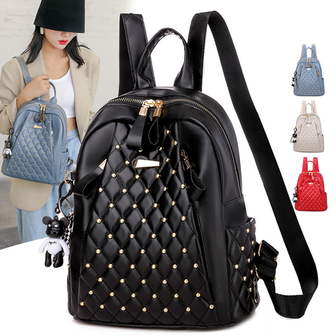Vintage women backpack high quality leather backpack lady travel backpack shoulder bags school bags back pack mochila feminina ► Photo 1/6