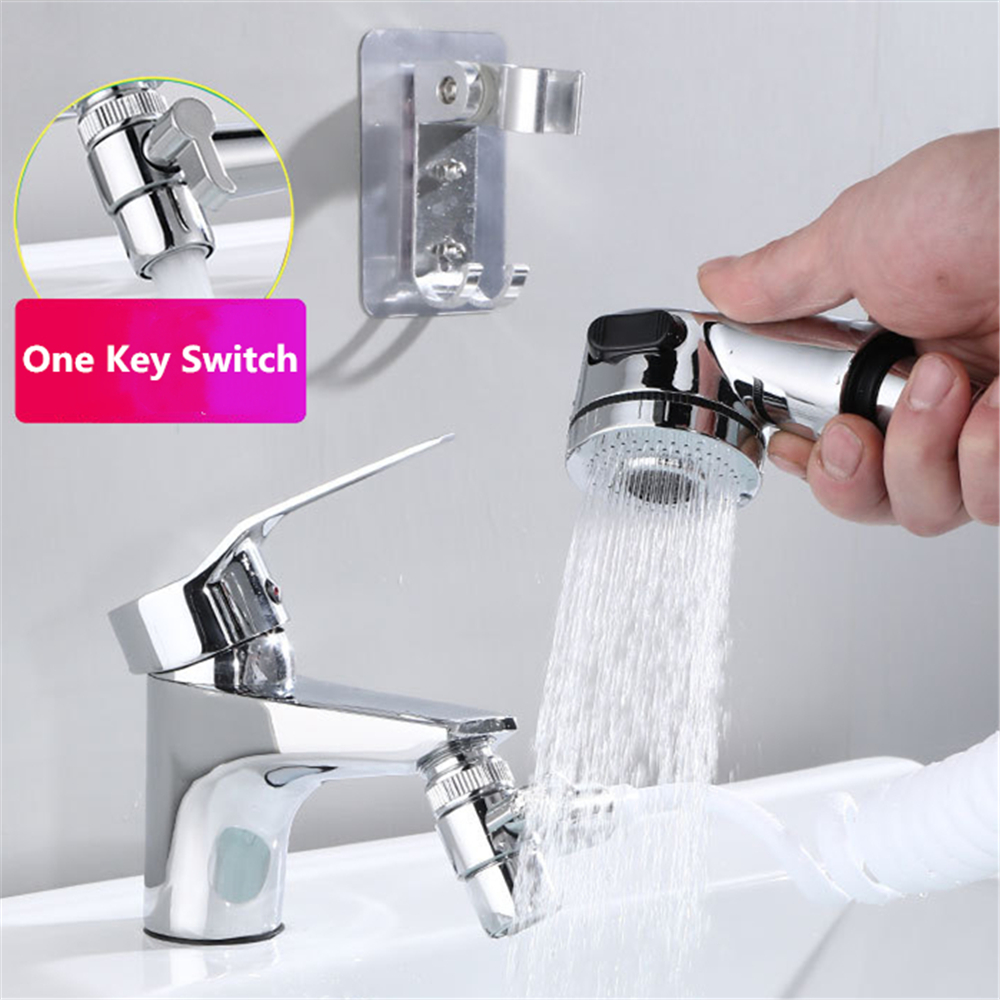 Bathroom Faucet Sprayer Basin Water Tap External Shower Head Hair Wash Flexible 