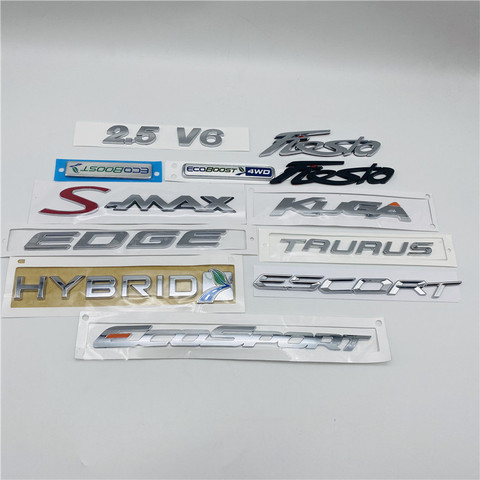 Chrome Trunk Letters for Ford EcoSport S-MAX C-MAX KUGA Fiesta ESCORT EDGE TITANIUM Hybird ECOBOOST 4WD Emblem Badge Logo ► Photo 1/6