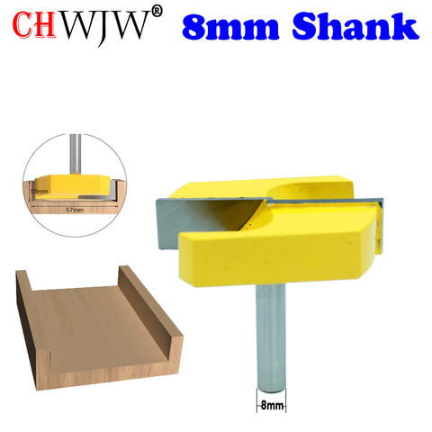 CHWJW 1PC Cleaning Bottom Router Bits with 8mm Shank,2-3/16 Cutting Diameter for Surface Planing Router Bit ► Photo 1/5