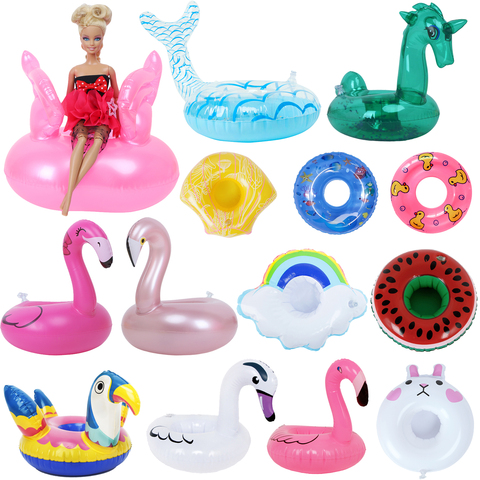 Mini Lifebuoy Swimming Ring Float Bird Fantasy Horse Rabbit Animal Shape Bathing Buoy Dollhouse Accessories for Barbie Doll Toys ► Photo 1/6