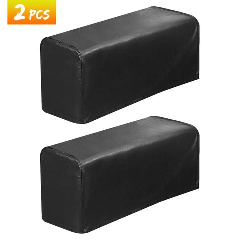 2 Set Of Black Elastic Sofa Cover PU Leather Armrest Protector Soft Fabric Durable Free Size Home Sofa Armrest Cover ► Photo 1/6