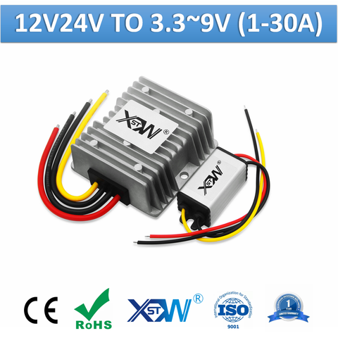 XWST DC to DC Buck Converter 12v 24v to 3V 3.3V 3.7V 4.2V 6V 7.5V 9V Step Down Voltage Reducer 1A to 30A Power Supply ► Photo 1/6