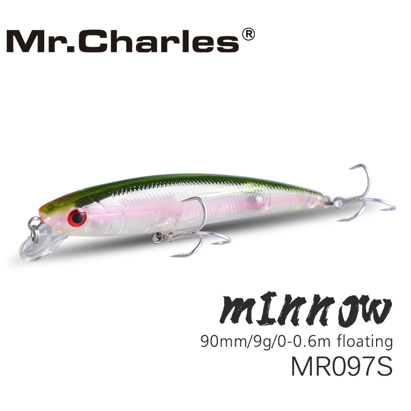 Mr.Charles MR097S Fishing Lure 90mm/9g 0-0.6 Floating  Minnow Hard Baits High-carbon steel Hooks Crankbait Lure Wobbler ► Photo 1/3