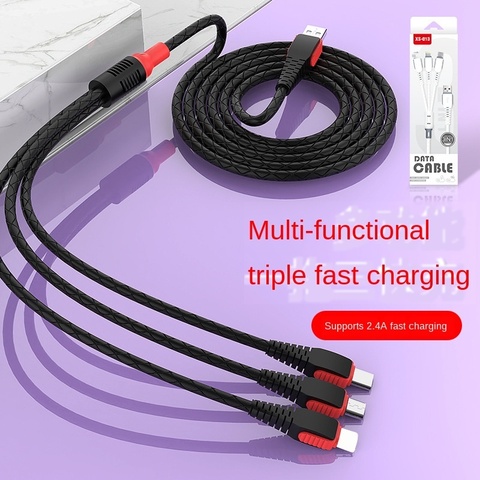 Three-in-One Data Cable New Style USB Fast Charge for Android Type-c Data Cable Triple for Iphone Usb Cable Extension ► Photo 1/6
