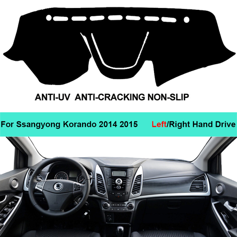 For Ssangyong Korando 2014 2015 LHD RHD 2 Layers Car Auto Inner Dashboard Cover Dash Mat Carpet Cape Cushion Pad Car Styling ► Photo 1/6