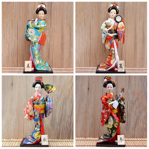 30cm Traditional Japanese Geisha Figurines Statues Japanese Kimonos Dolls Ornaments Home Restaurant Desktop Decoration Gifts ► Photo 1/6