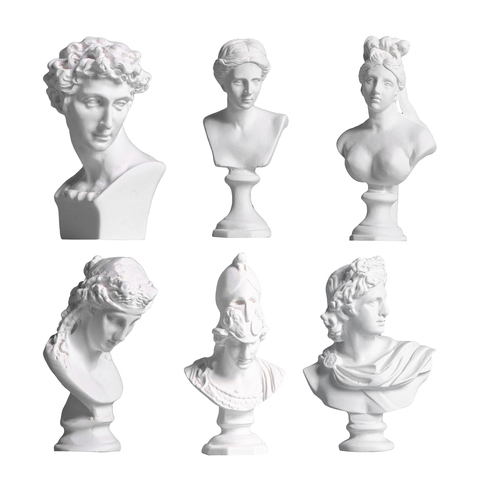 Greek Mythology Figurines Gypsum Portraits Bust Mini Gypsum Statue Drawing Practice Crafts Plaster Sculpture Nordic Home Decor ► Photo 1/6