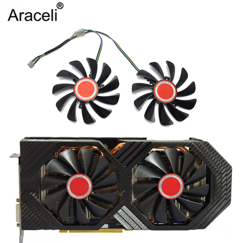2pcs/set95MM FDC10U12S9-C CF1010U12S CF9010H12S XFX RX580 GPU Cooler Fan For HIS RX 590 580 570 Graphics Card Cooling ► Photo 1/5