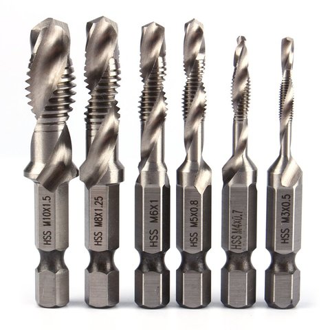 6Pcs HSS High Speed Steel Drill Bits Set 1/4