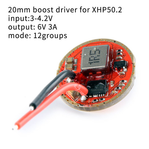 Driver for CREE xhp50.2 LED,input 3-4.2V ,output 3A, diameter 20mm,non-pwm,temperature control, 12 groups ► Photo 1/2