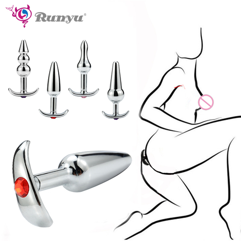 Intimate Anchor Metal Anal Plug With Jewelry Smooth Touch Butt Plug No Vibrator Anal Bead Anus Dilator Anal Toys for Men/Women ► Photo 1/6
