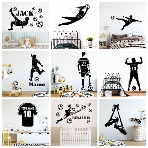 Large Football Soccer Custom Name Vinyl Wall Sticker FC Decals For Kids Boys Room Bedroom Decor Wall Decal Stickers Mural ► Photo 1/6