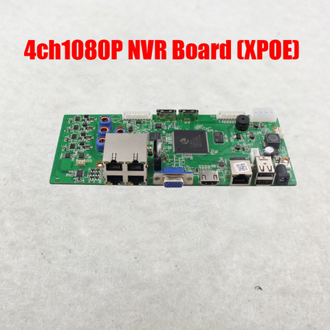 H.265 4ch1080P PoE NVR Board (XPOE) 1080P  video surveillance Security CCTV DVR  Board Onvif Max 8TB 1* SATA Video recorder ► Photo 1/5