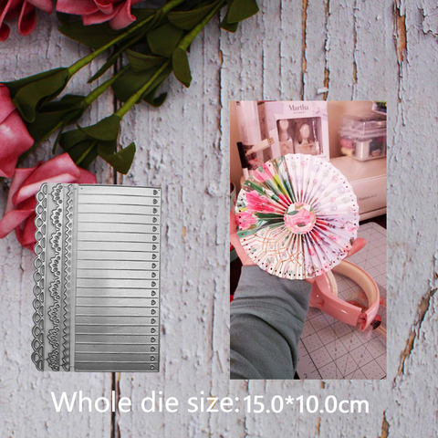 15*10 cm Folding flower fan New Metal Cutting Dies New Stencils for DIY Scrapbooking Paper Cards Craft Making Craft Decoration ► Photo 1/2