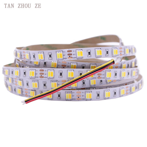 CRI >80 3pin 5m 12V Double Color 5050/5025 LED Strip DC12V Flexible Tape, CW/WW Dual White  Color Temperature Adjustable CCT ► Photo 1/4