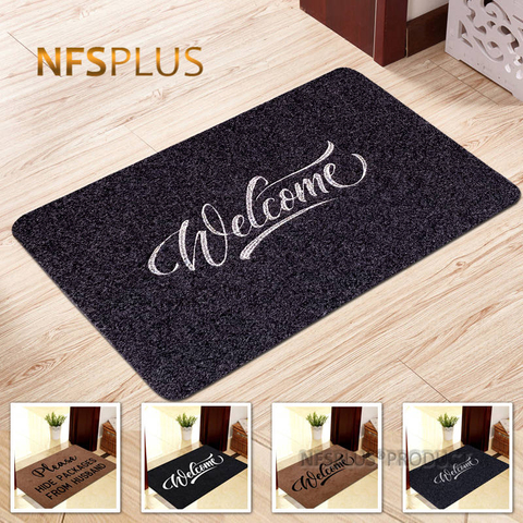 Embroidered Welcome Door Mat Carpet 40x60cm Polyester TPR Rubber Anti-Slip Hallway Floor Mats Home Decorative Entrance Doormat ► Photo 1/6