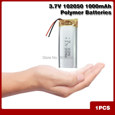 1000mah lithium-ion polymer battery 3.7 V 102050 For MP3 MP4 MP5 GPS KTV household battery amplifier audio computer microphone ► Photo 1/6