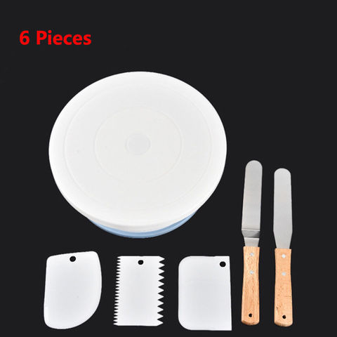 10 Inch Plastic cake decorating table Stand Turntable Rotating Spatula Dough Knife Decorating Cream Cake Rotary Table ► Photo 1/6
