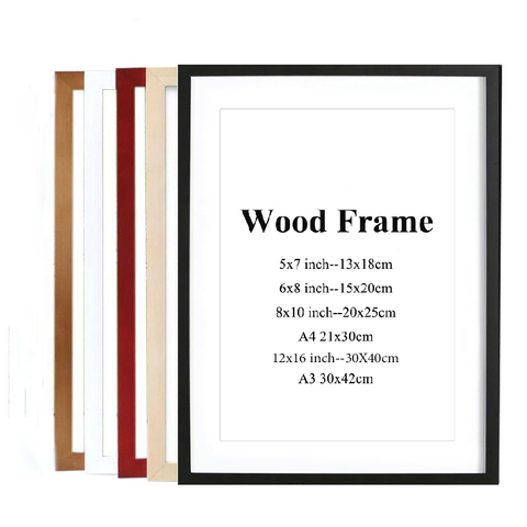 Colorful Wood Photo Frame Nordic Style Wooden Frame Nature Solid Simple Wooden Frame Wall Mounting Hardware Included ► Photo 1/6